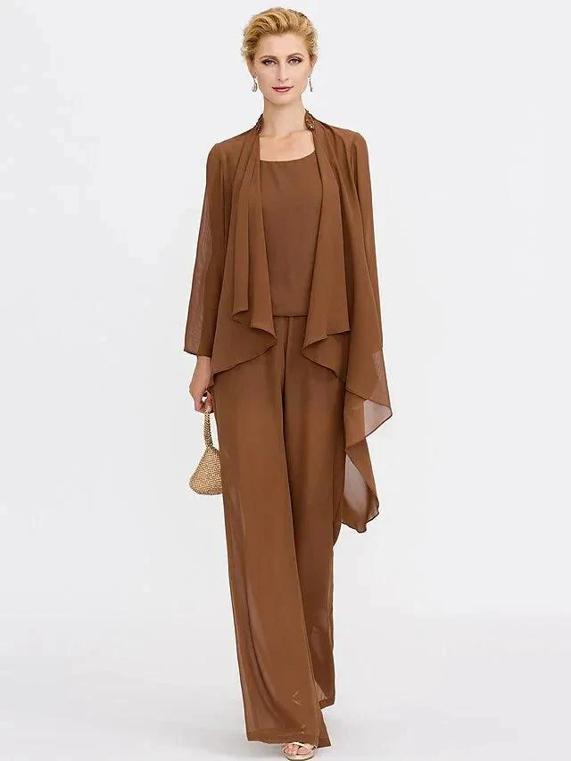 Chiffon Mother of the Bride Pantsuits with Jacket - Image 5