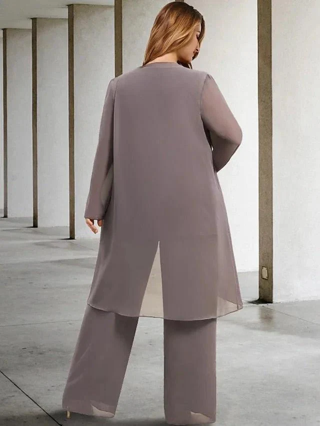 Chiffon Mother of the Bride Pantsuits with Jacket - Image 2