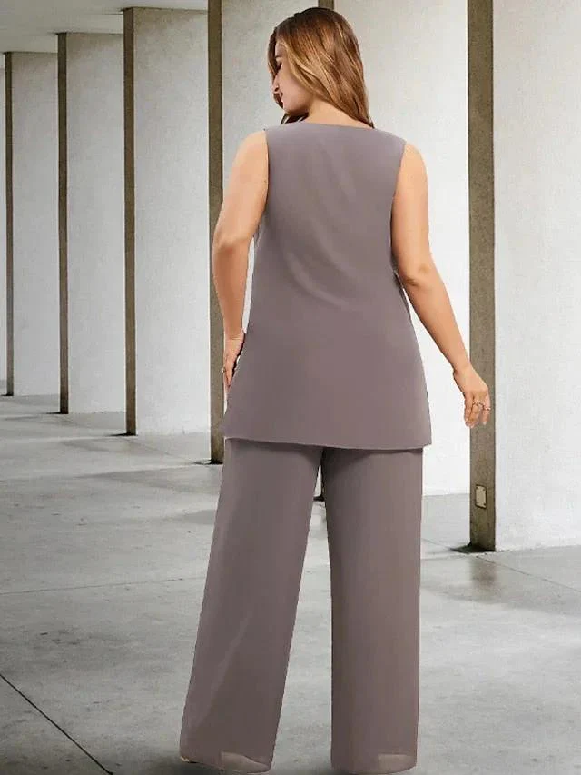 Chiffon Mother of the Bride Pantsuits with Jacket - Image 4