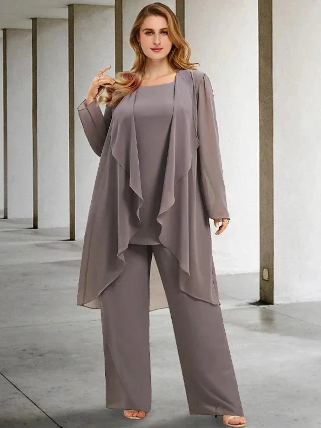 Chiffon Mother of the Bride Pantsuits with Jacket - Image 5