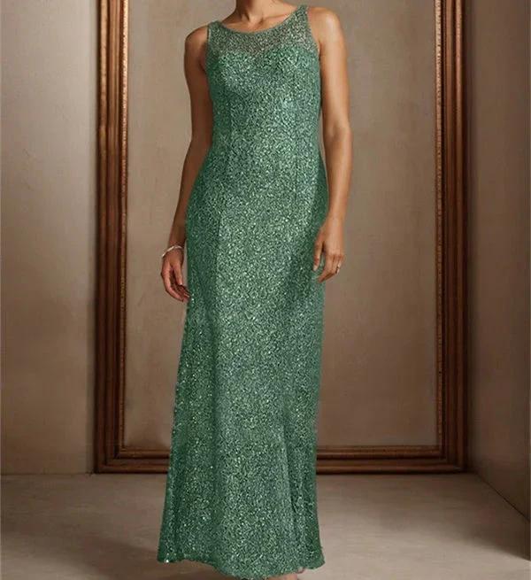 Chiffon Scoop Floor-Length Mother of the Bride Pantsuits with Beading Sequins - Image 4
