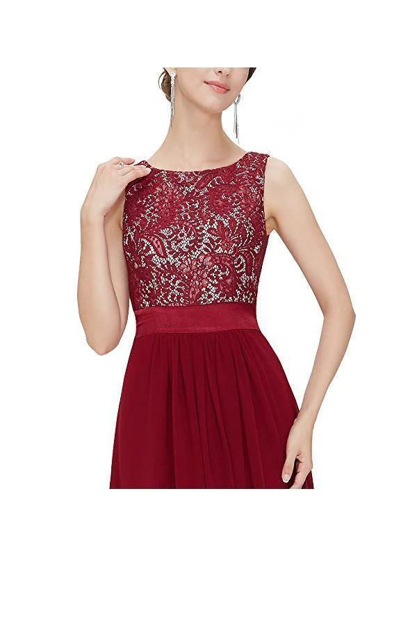 A-line Chiffon Round Neck Evening Dress Party Dress Prom Dress PG269 - Image 3