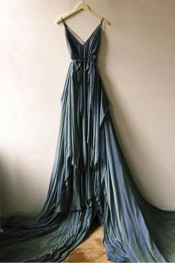 Chiffon Rustic Wedding Dresses Beach Wedding Gown With Court Train WD475 - Image 2