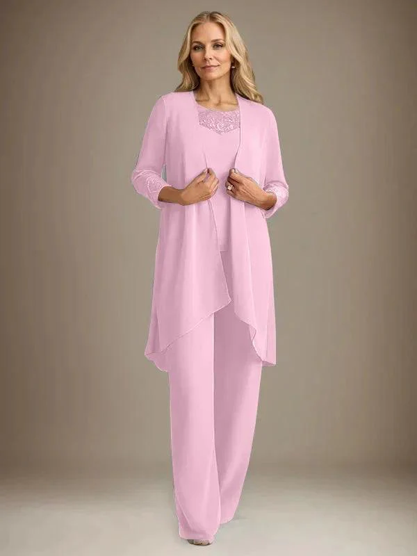 Chiffon Scoop Long Sleeves Mother Of The Bride Pantsuits With Jacket - Image 29