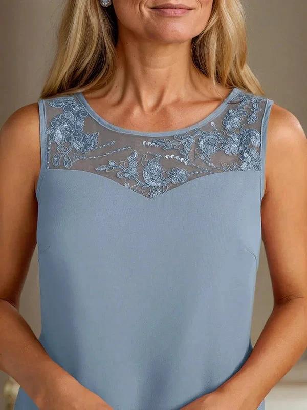 Chiffon Scoop Long Sleeves Mother Of The Bride Pantsuits With Jacket - Image 7