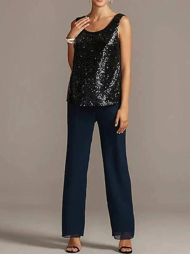 Chiffon Scoop Mother of the Bride Pantsuits - Image 3