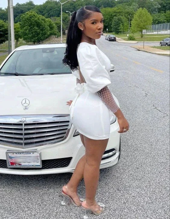 Classic Graduation Outfit Dress,White Short Homecoming Dress Deep V Neck Party Dress Y2005 - Image 2