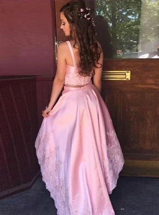 Classic High Low A-line Two Piece Prom Dress - Image 2