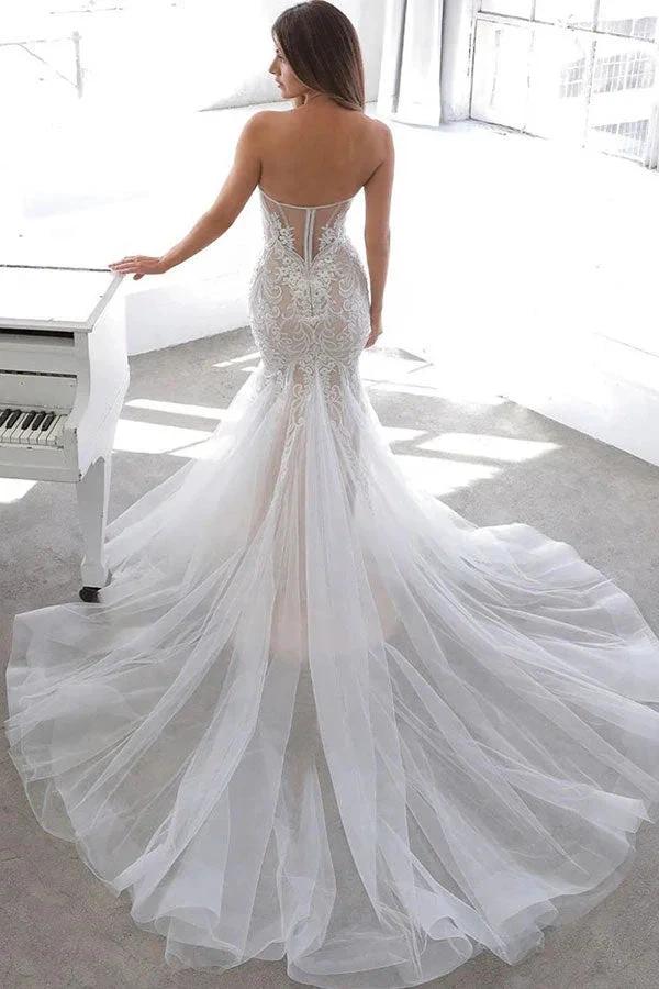 Designer Summer style Sweetheart Mermaid Lace Wedding Dress - Image 2