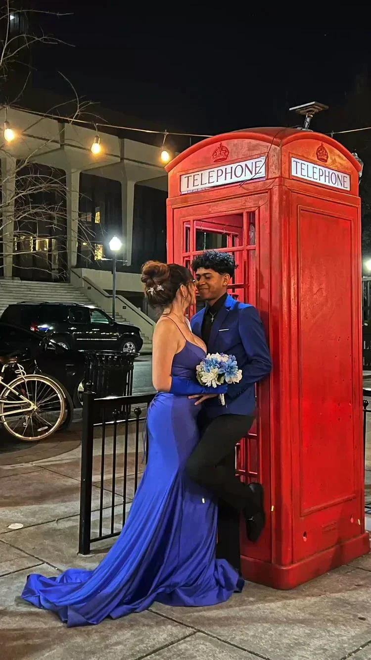 Classic Royal Blue Mermaid Evening Dress with Train  Y4229 - Image 2