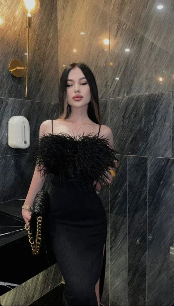 Classy Black Long Prom Dress With Split Black Evening Dress Y6419 - Image 2