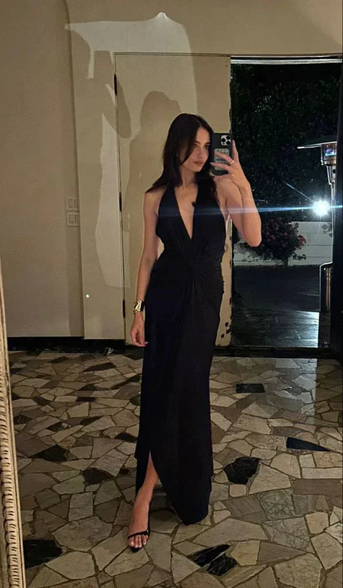 Classy Black Sleeveless Long Evening Dress Fashion Black Prom Gown Y4871 - Image 2