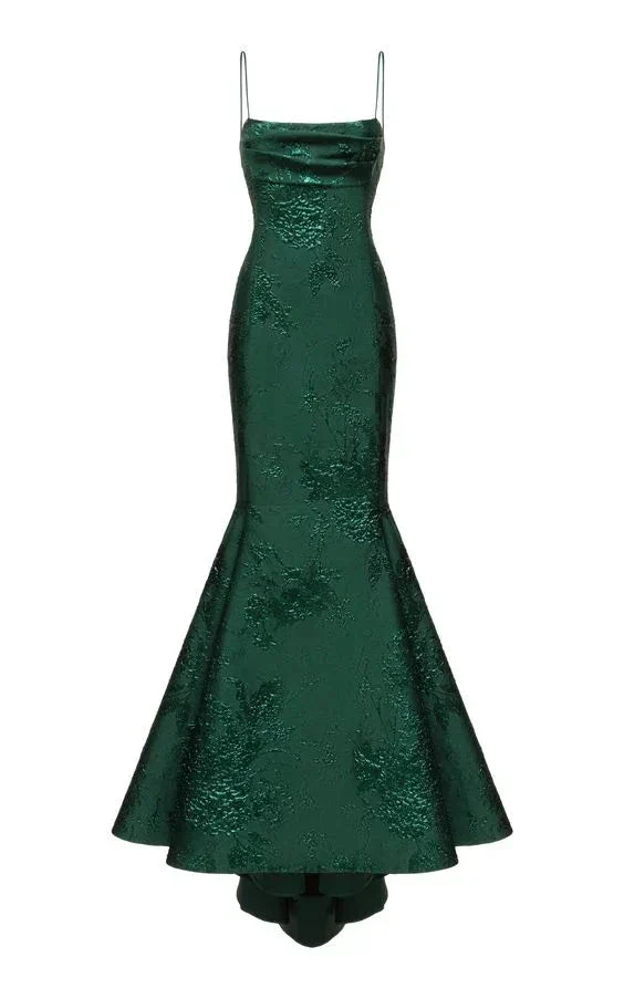 Classy Black Spaghetti Straps Mermaid Prom Dress Black Evening Dress Y4509 - Image 2