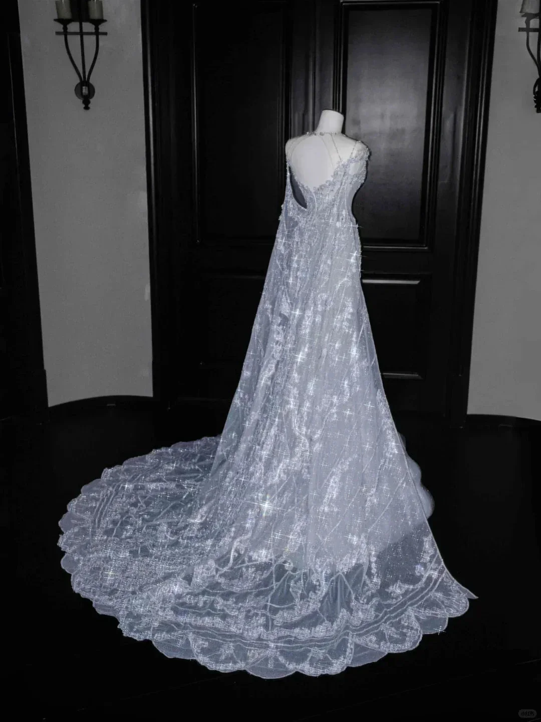 Classy Blue Tulle Beaded Mermaid Prom Dress,Formal Evening Dress Wedding Dress Y8655 - Image 4