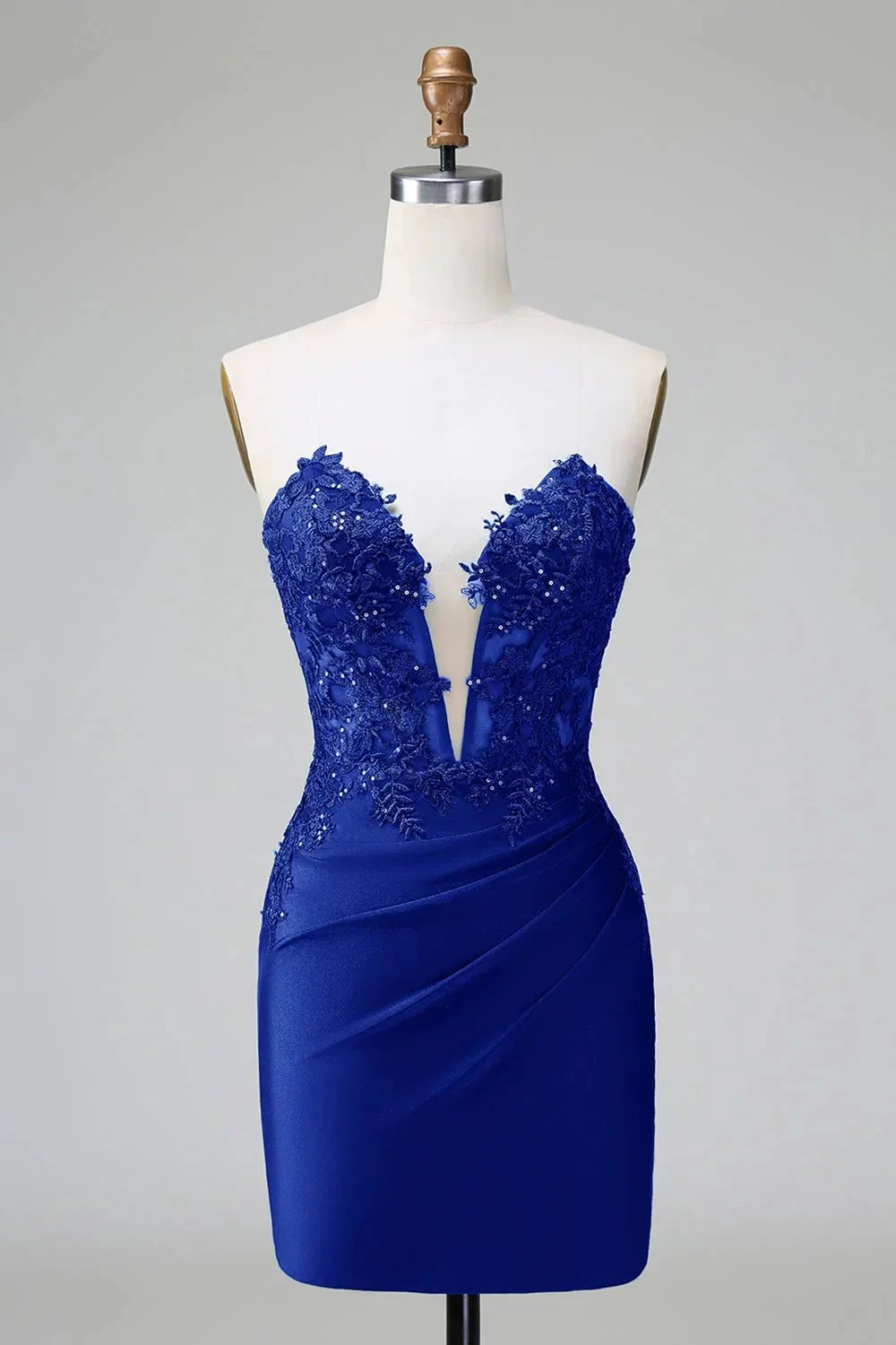 Classy Dark Green Bodycon Strapless Pleated Short Homecoming Dress with Beading - Image 15
