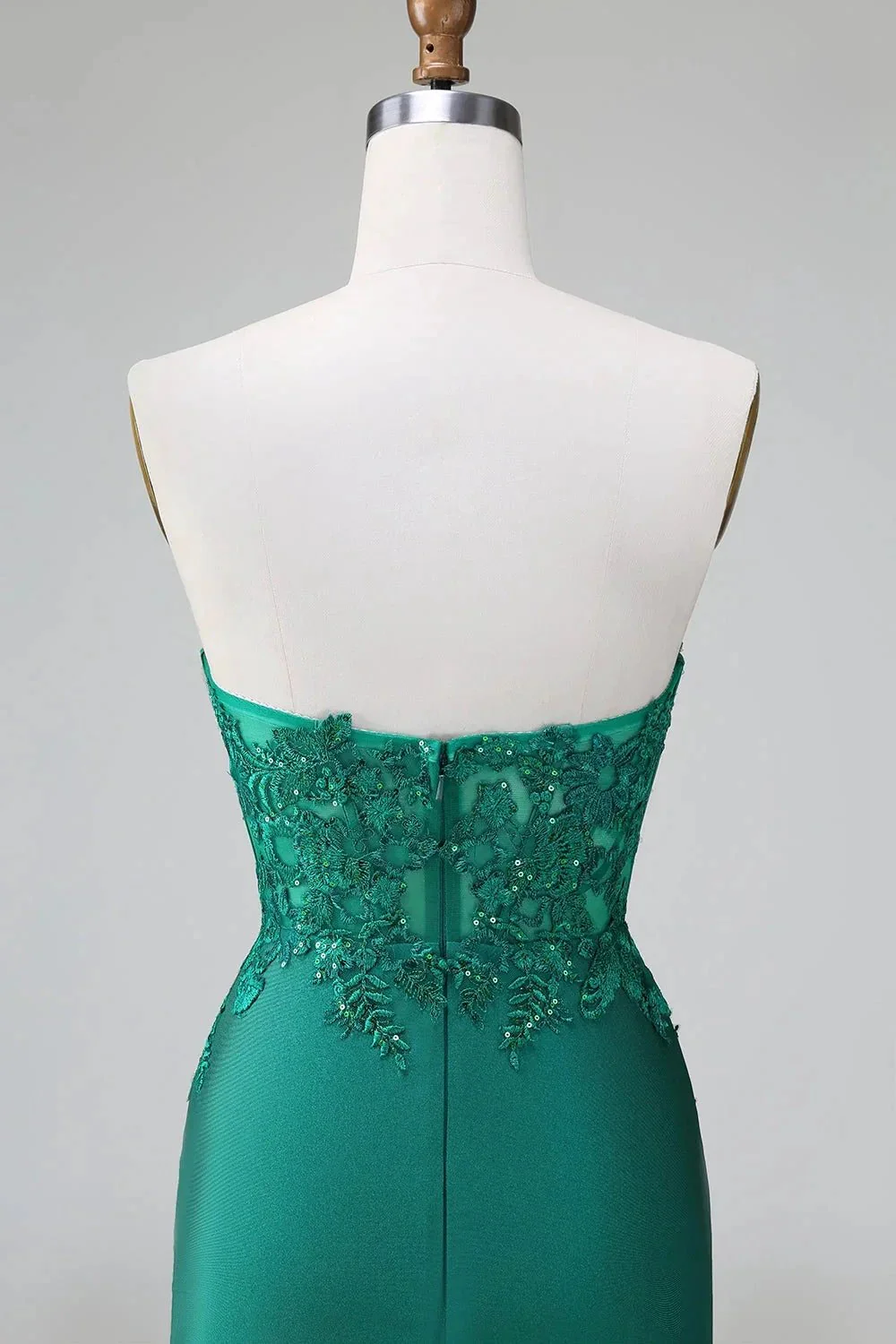 Classy Dark Green Bodycon Strapless Pleated Short Homecoming Dress with Beading - Image 6
