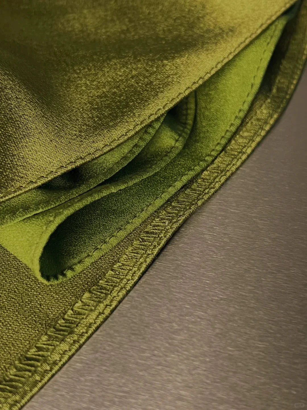 Classy Olive Green Satin Off The Shoulder Slit Prom Dress Slit Mermaid Evening Dress Y8650 - Image 6