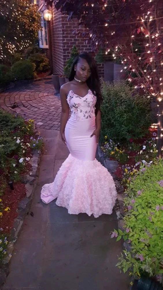 Classy Pink Mermaid Evening Dress Charming Pink Evening Gown Y940 - Image 2