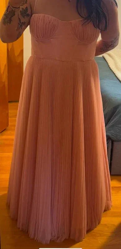 Classy Spaghetti Straps Pleated Tulle Green Midi Prom Dress A Line  Evening Dress Y8452 - Image 5