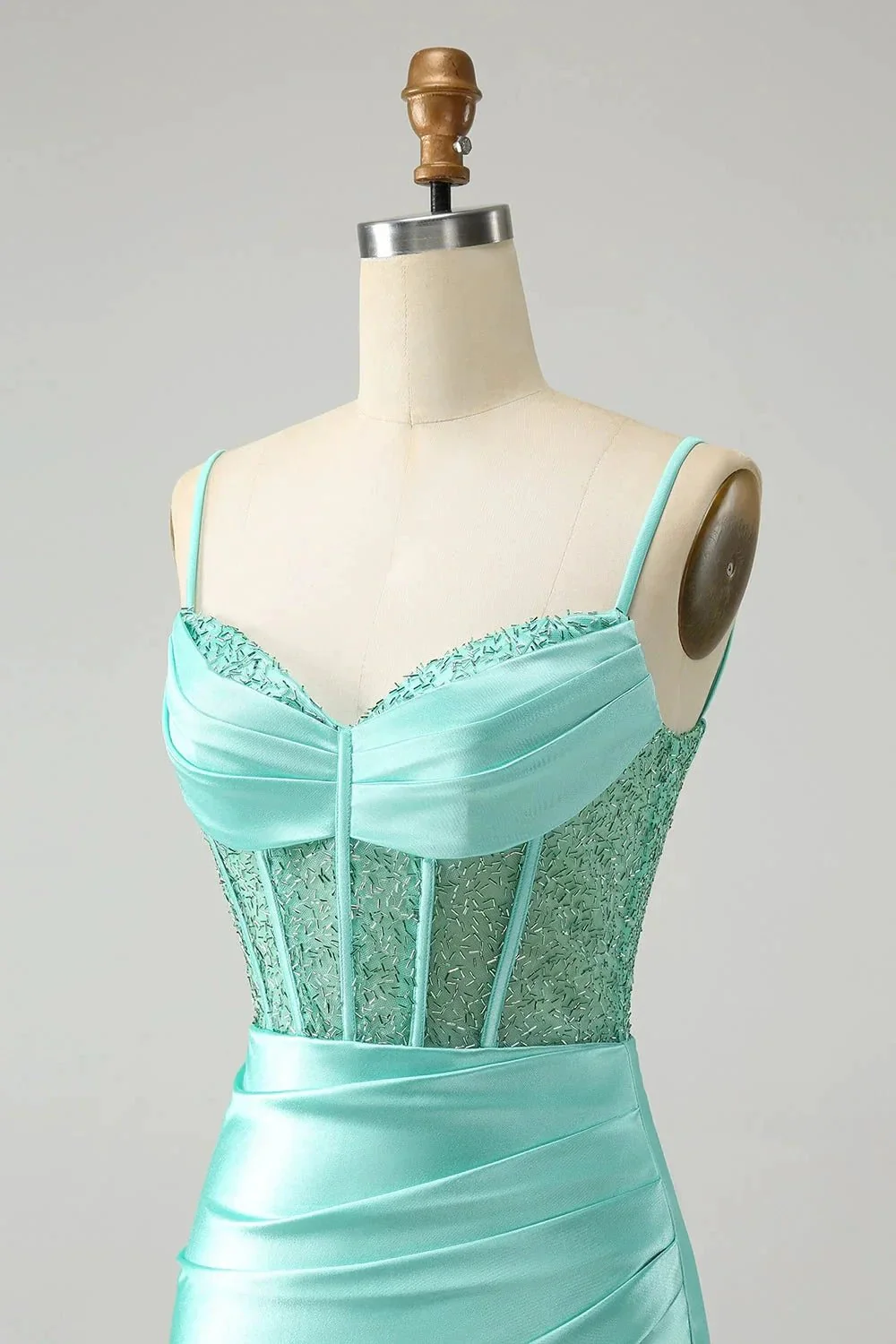Gold Corset Short Homecoming Dress with Lace Up Back - Image 9