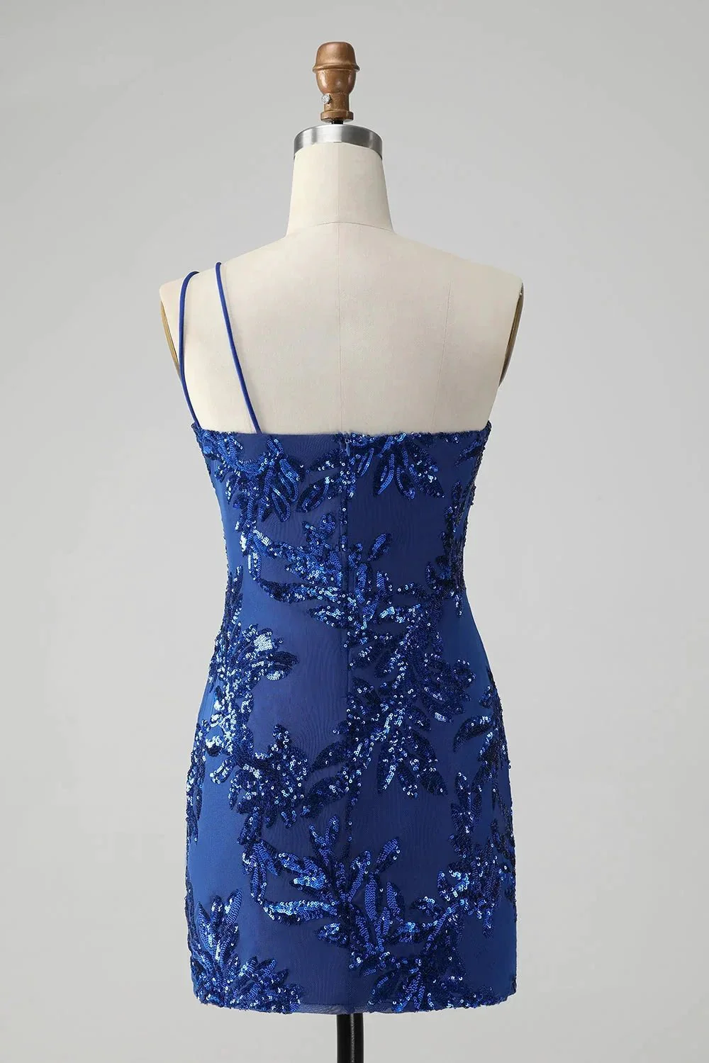 Classy Sparkly Pink Bodycon One Shoulder Sequins Homecoming Dress with Embroidery - Image 8