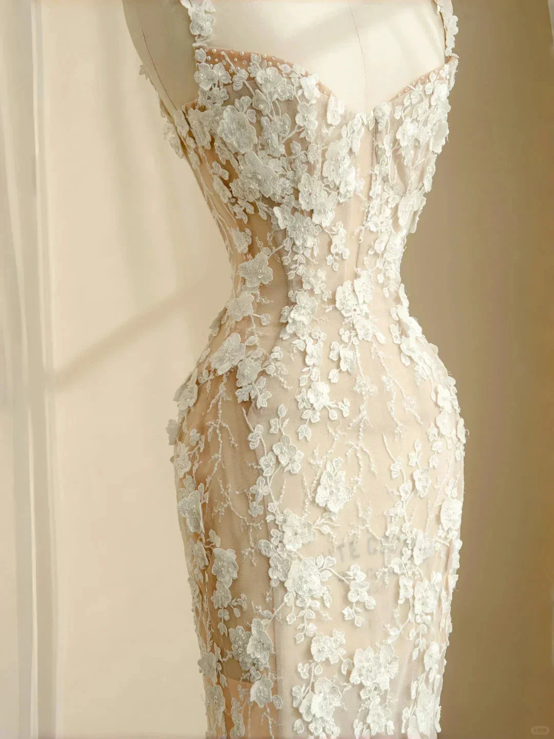 Classy Tulle Lace Appliques Mermaid Prom Evening Dress,Long Wedding Dress Y8681 - Image 2