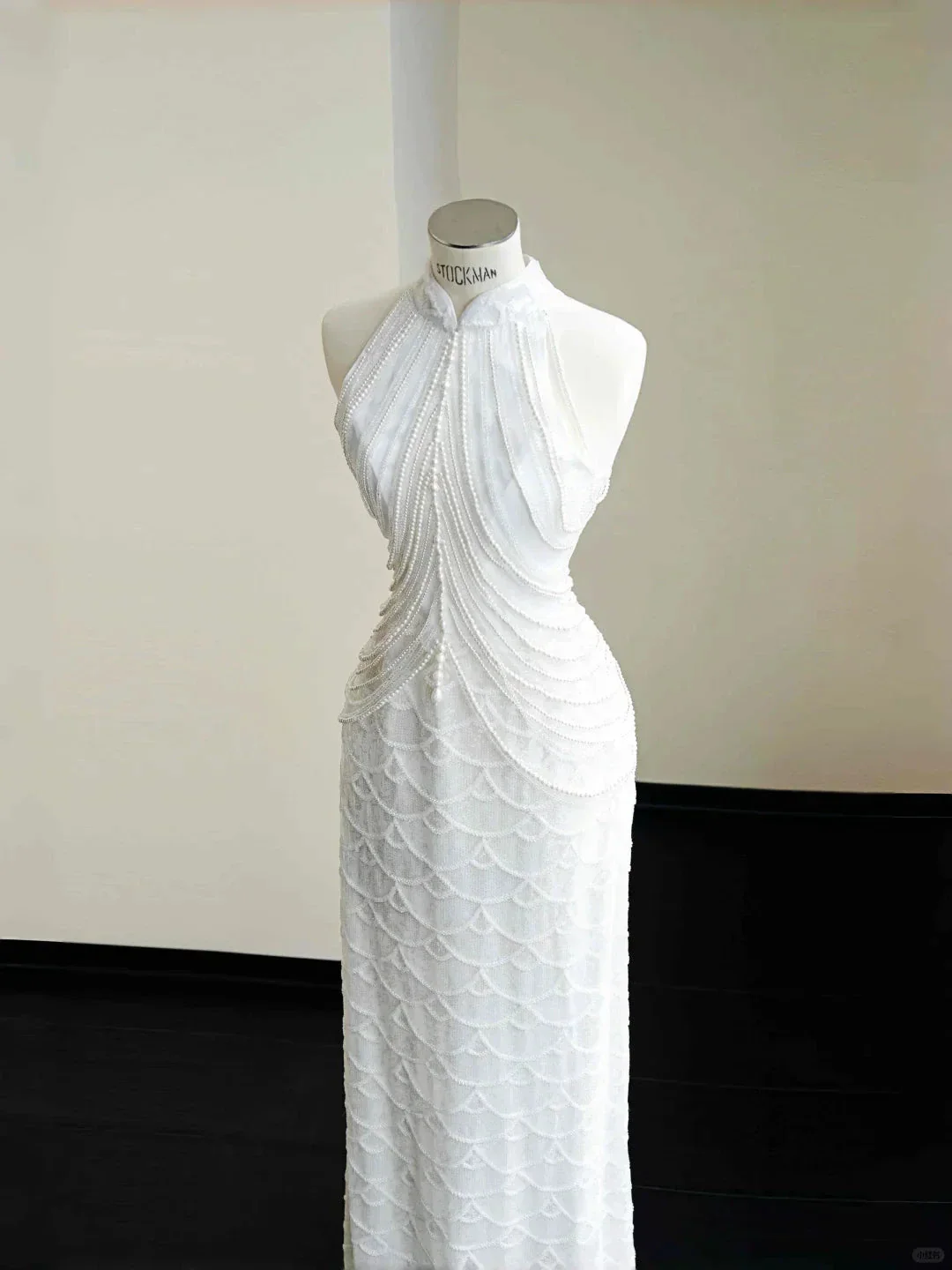Classy White  Sequins Pearls Chain Sheath Long Prom Dress Evening Dress Y8670 - Image 2