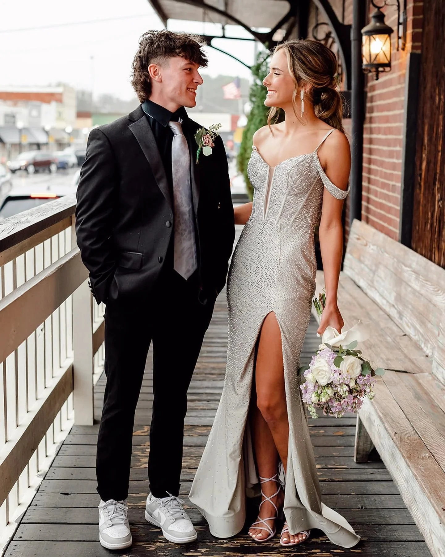 Rosemary | Cold Shoulder Black Beaded Slit Mermaid Prom Dress - Image 2