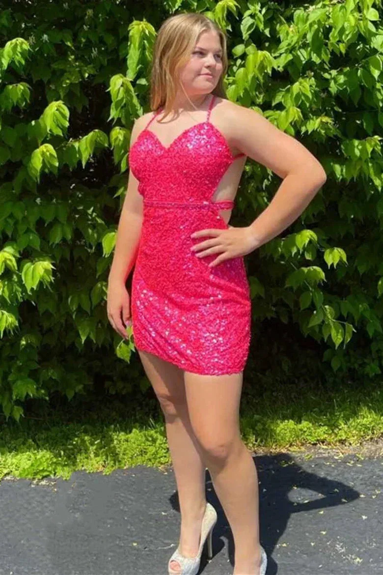 Sleeveless Sequin GraduationParty Dress SYH55 - Image 3