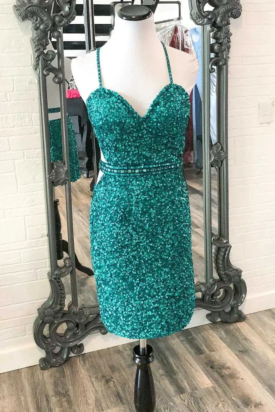 Sleeveless Sequin GraduationParty Dress SYH55 - Image 5