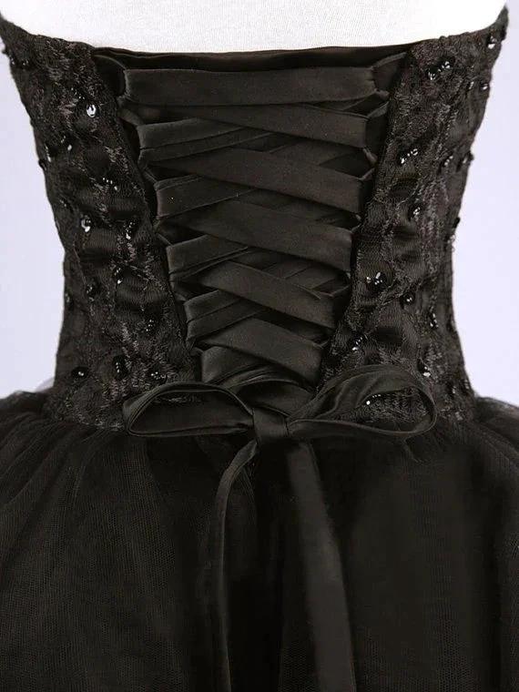Black Strapless Ball Gown Tulle Homecoming Dresses - Image 3