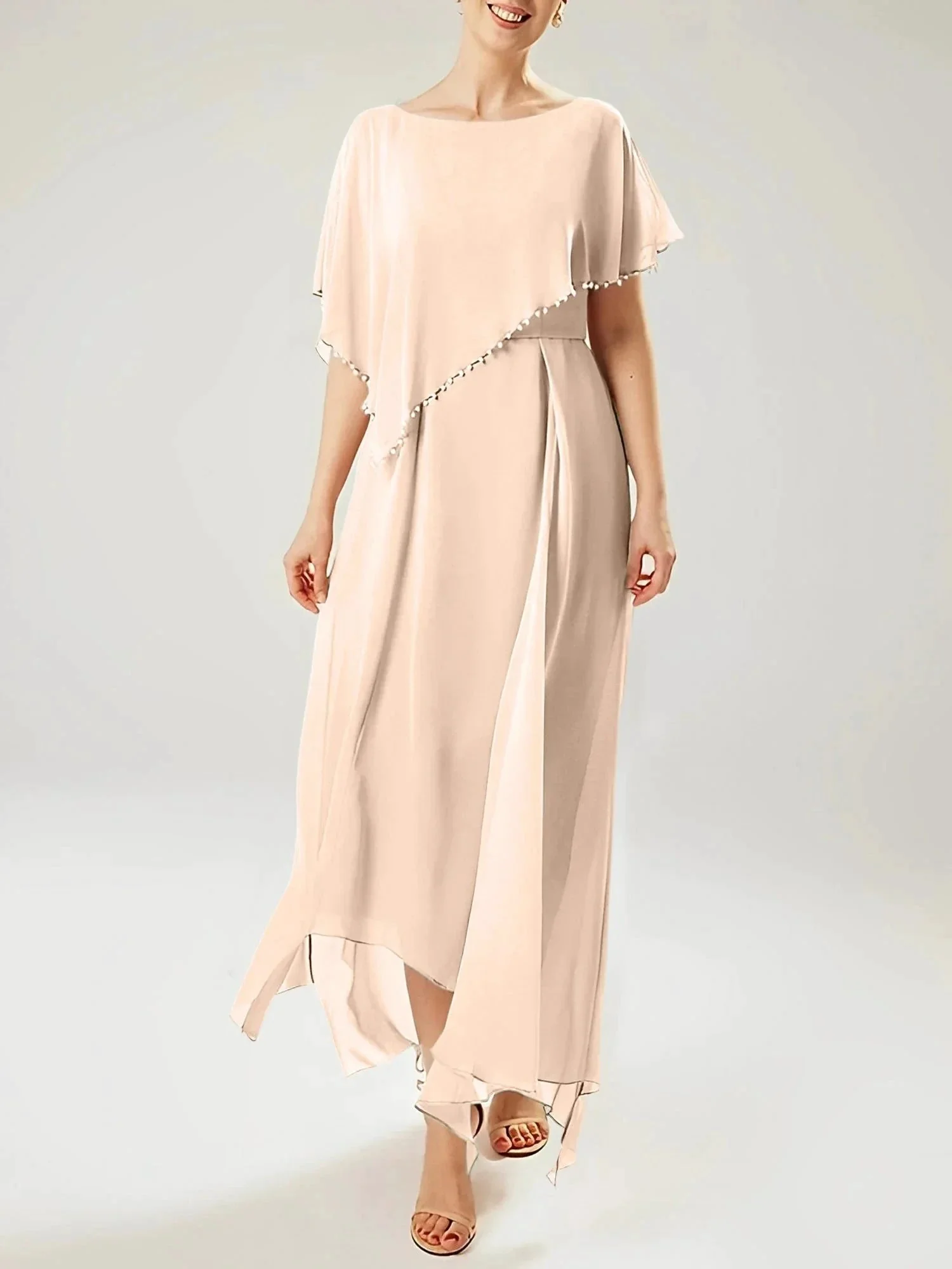 Sheath/Column Scoop Short Sleeves Mother of the Bride Dresses with Tassel - Image 110