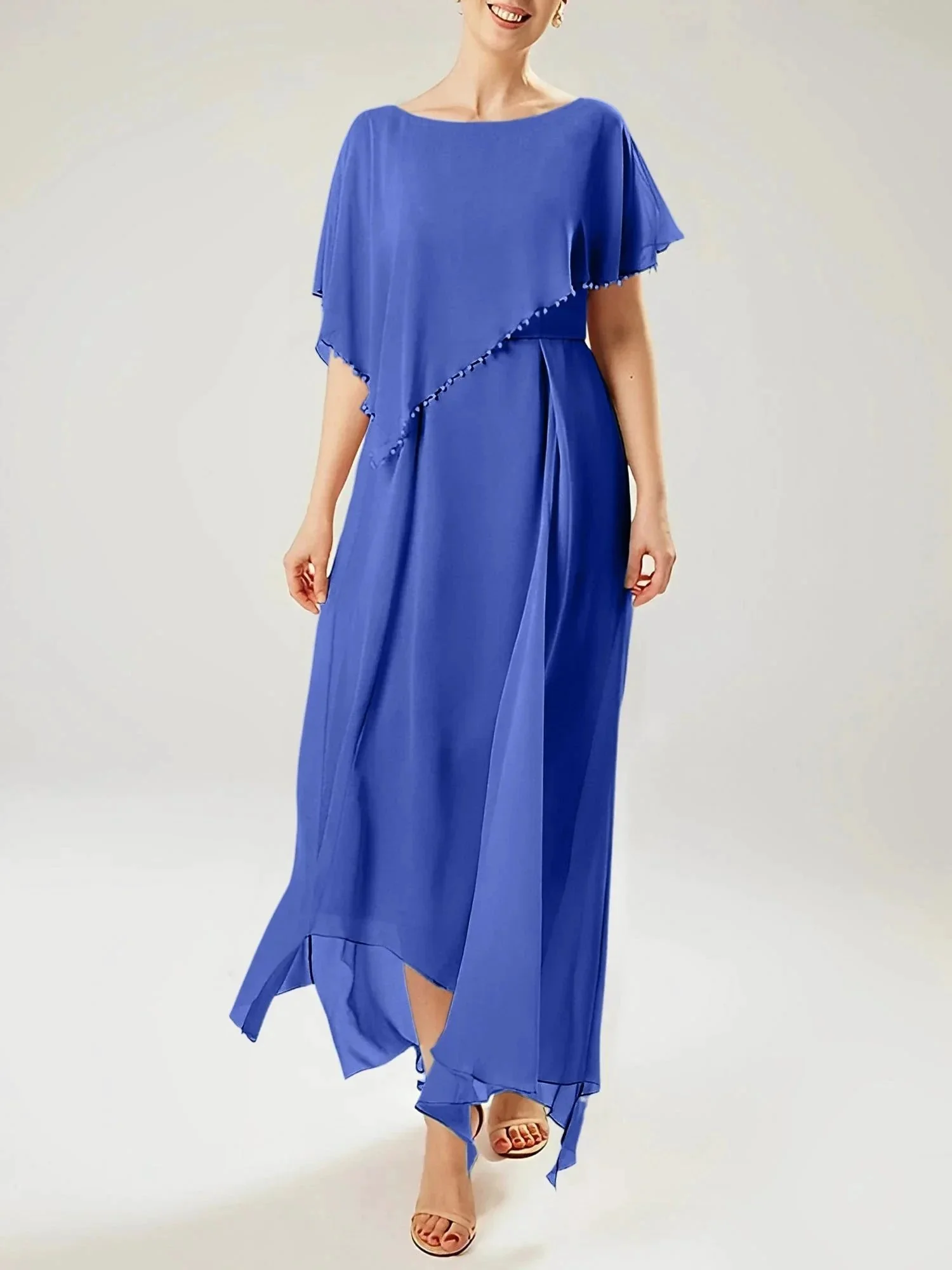 Sheath/Column Scoop Short Sleeves Mother of the Bride Dresses with Tassel - Image 113