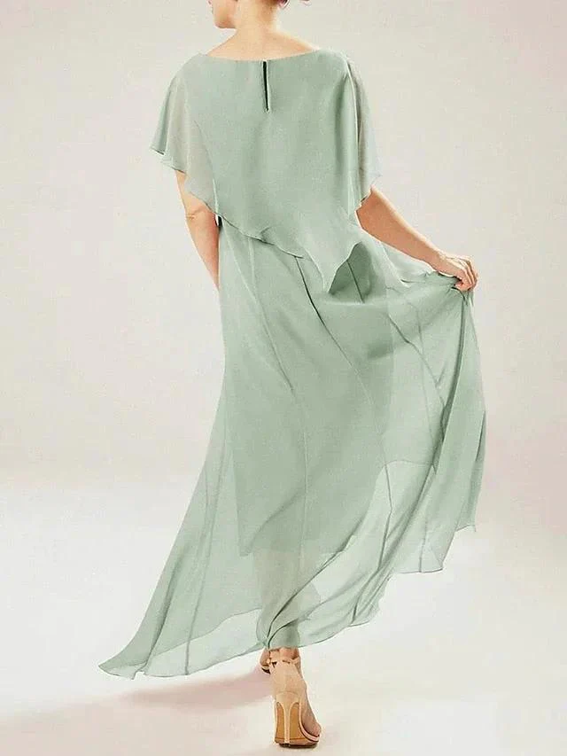 Sheath/Column Scoop Short Sleeves Mother of the Bride Dresses with Tassel - Image 2