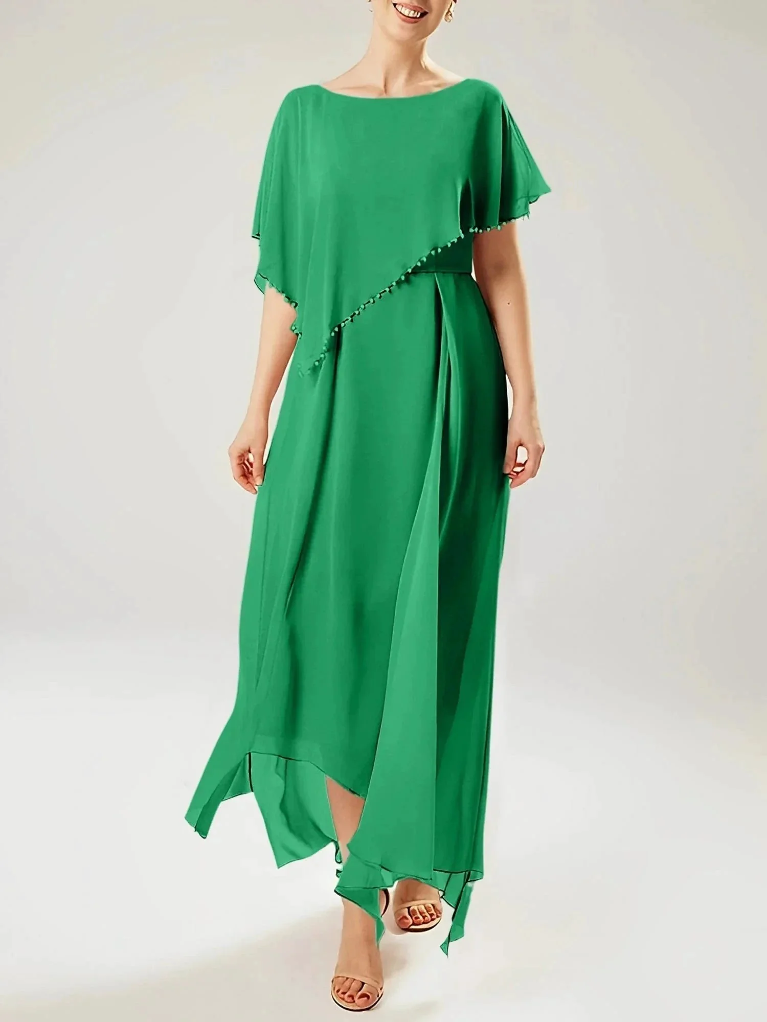 Sheath/Column Scoop Short Sleeves Mother of the Bride Dresses with Tassel - Image 37
