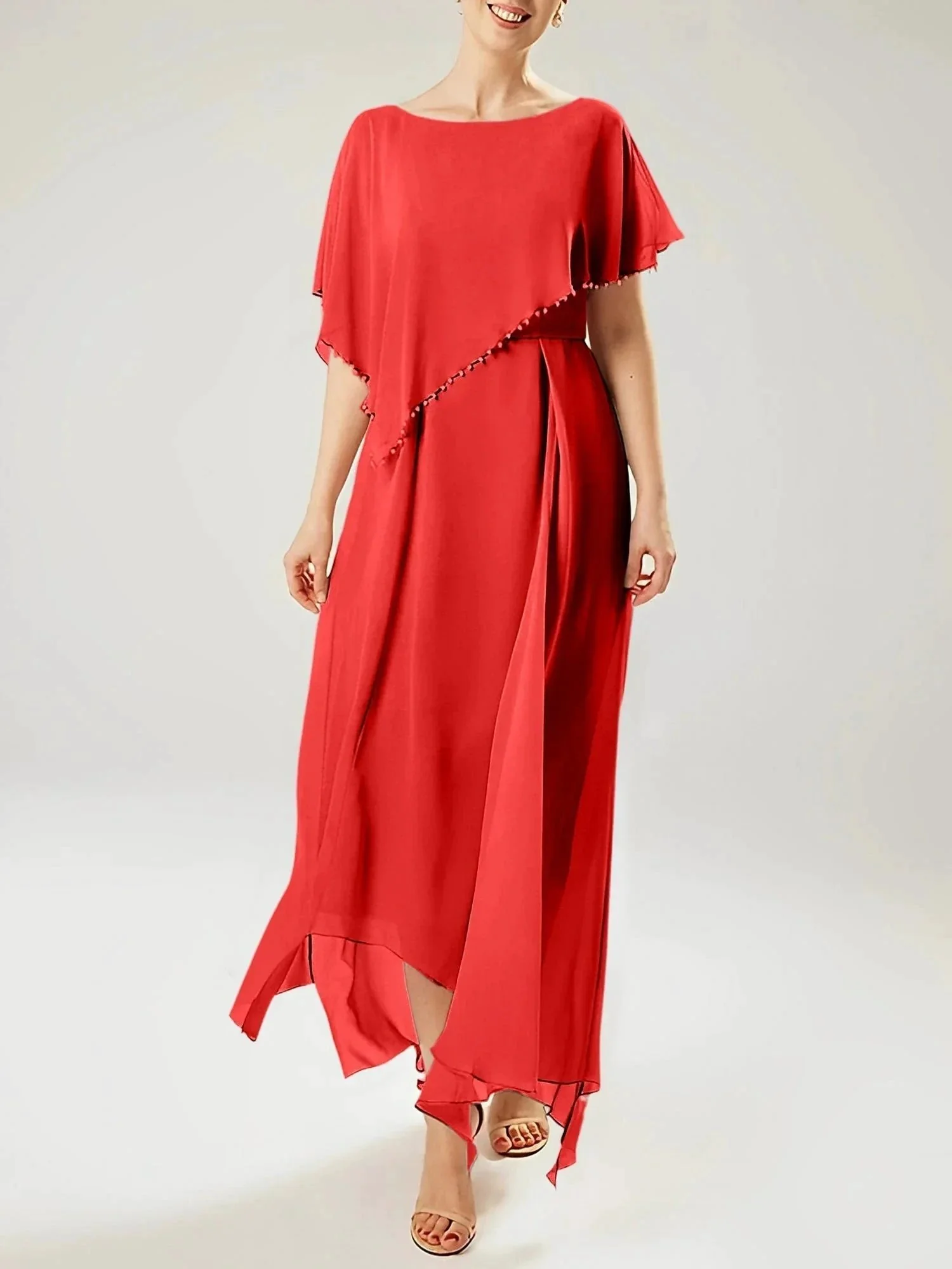 Sheath/Column Scoop Short Sleeves Mother of the Bride Dresses with Tassel - Image 60