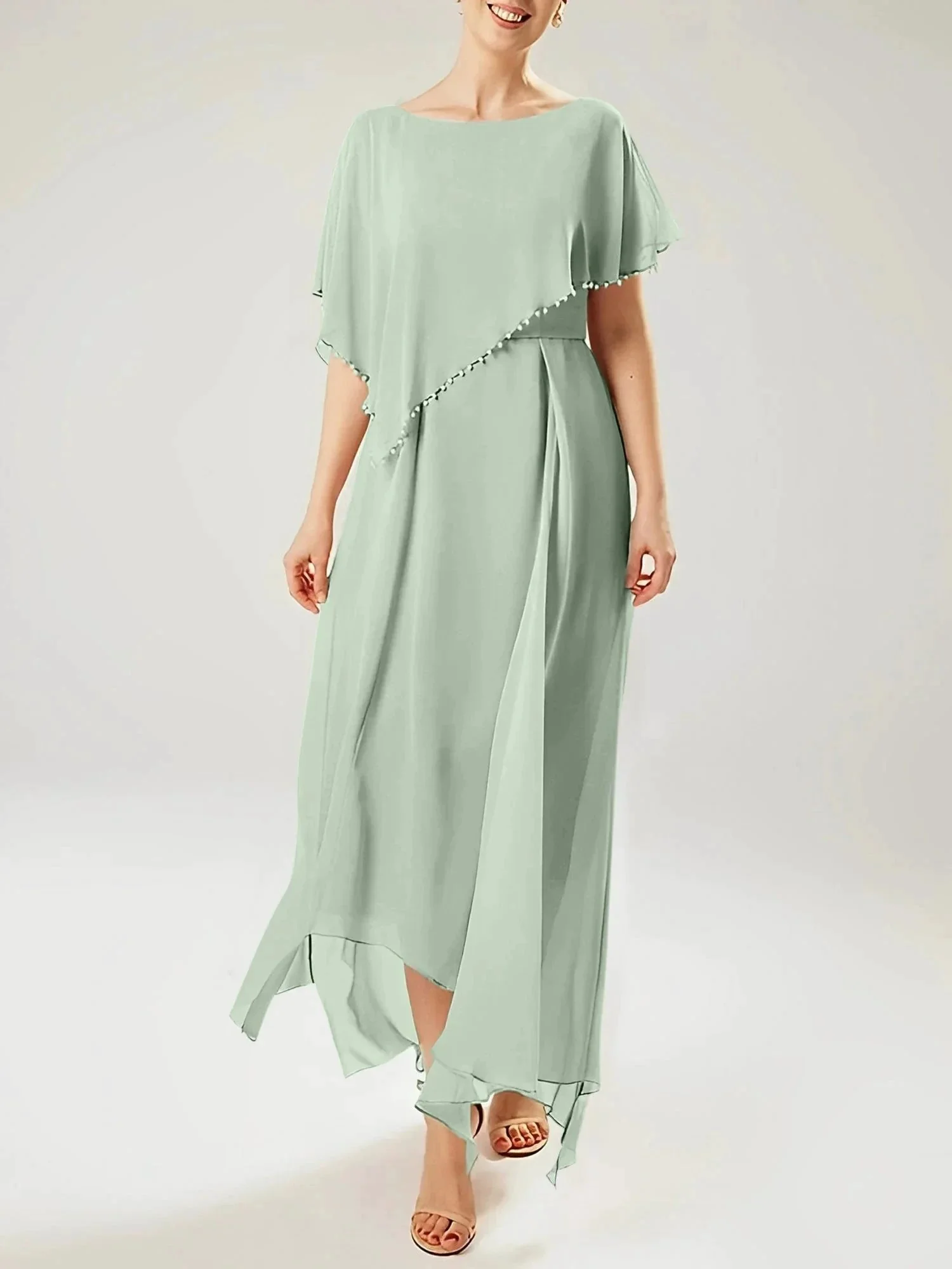 Sheath/Column Scoop Short Sleeves Mother of the Bride Dresses with Tassel - Image 63