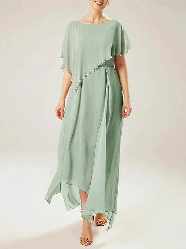 Sheath/Column Scoop Short Sleeves Mother of the Bride Dresses with Tassel - Image 73
