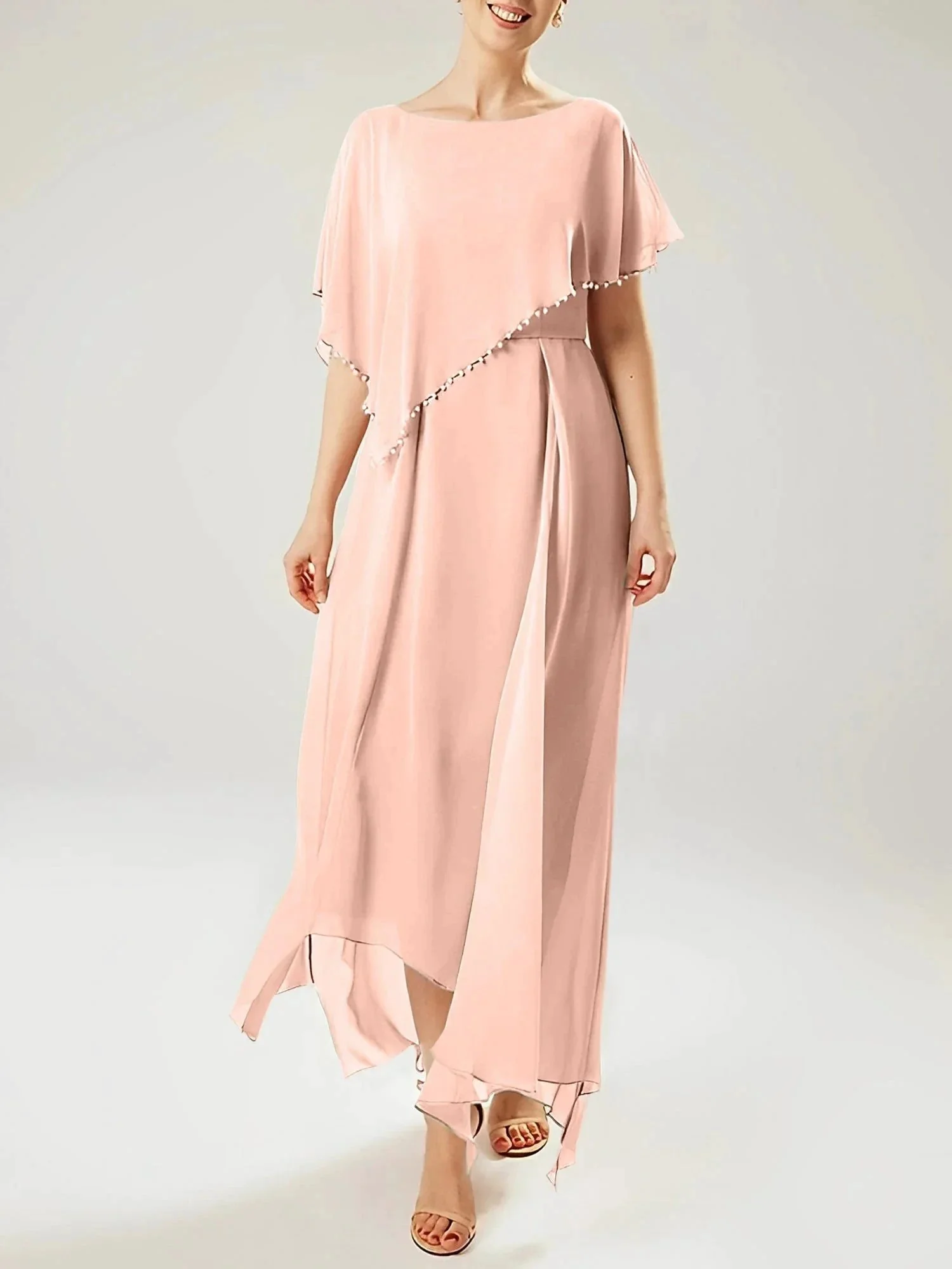 Sheath/Column Scoop Short Sleeves Mother of the Bride Dresses with Tassel - Image 74