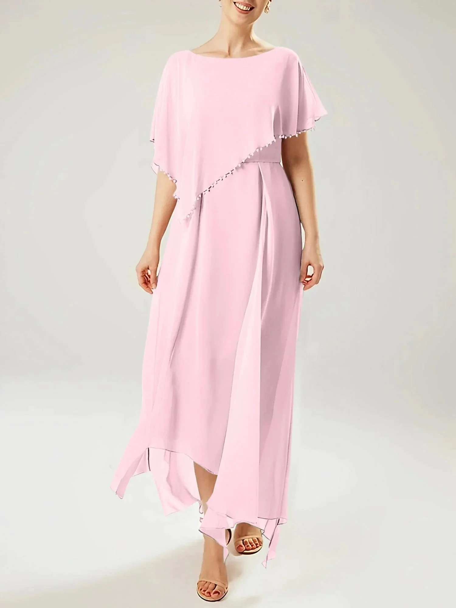 Sheath/Column Scoop Short Sleeves Mother of the Bride Dresses with Tassel - Image 77