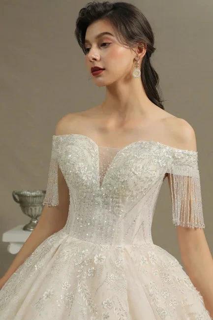 Elegant A-line wedding dresses | Wedding dresses with sleeves - Image 2