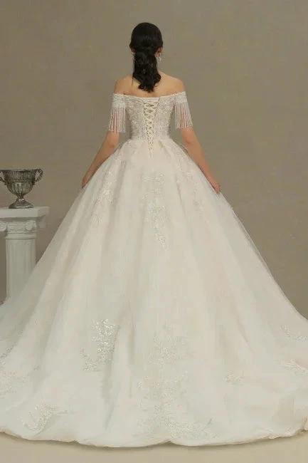 Elegant A-line wedding dresses | Wedding dresses with sleeves - Image 3