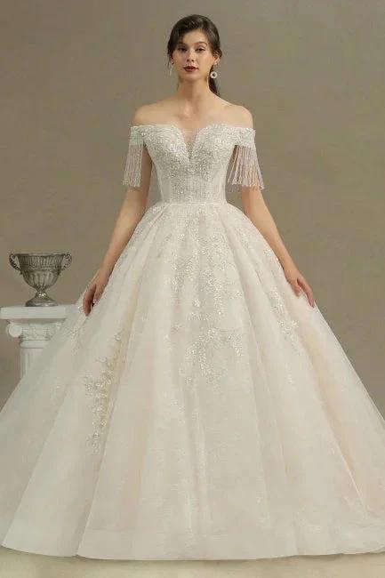 Elegant A-line wedding dresses | Wedding dresses with sleeves - Image 4