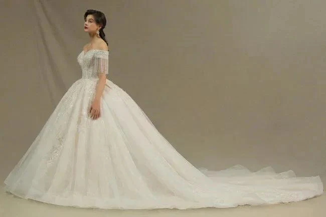 Elegant A-line wedding dresses | Wedding dresses with sleeves - Image 5