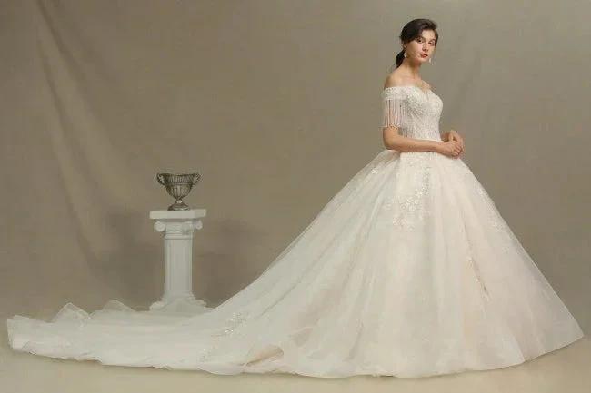 Elegant A-line wedding dresses | Wedding dresses with sleeves - Image 7