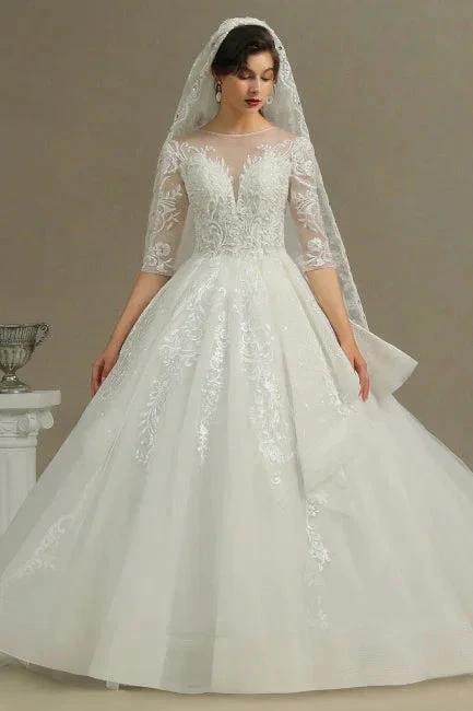 A-line Wedding dress | Wedding dresses with sleeves - Image 2