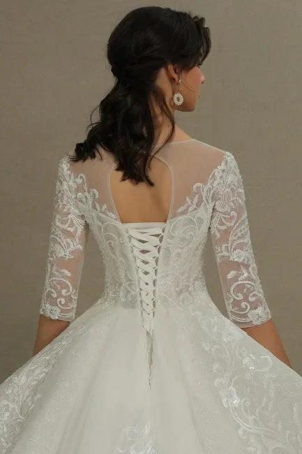 A-line Wedding dress | Wedding dresses with sleeves - Image 7