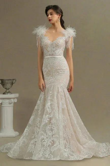 Designer wedding dresses mermaid | Lace wedding dresses online - Image 3