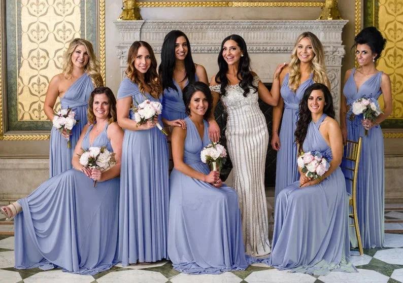 Spaghetti Straps Satin Long Bridesmaid Dresses Prom Party Gown - Image 5