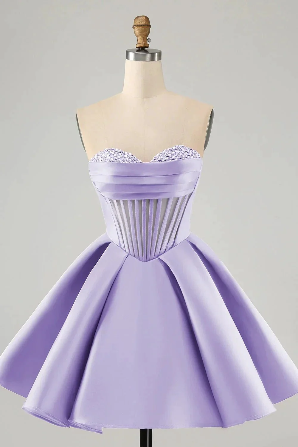 Cute A Line Sweetheart Corset Short Fuchsia Homecoming Dress with Beading - Image 13